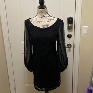 Black mini party cocktail dress